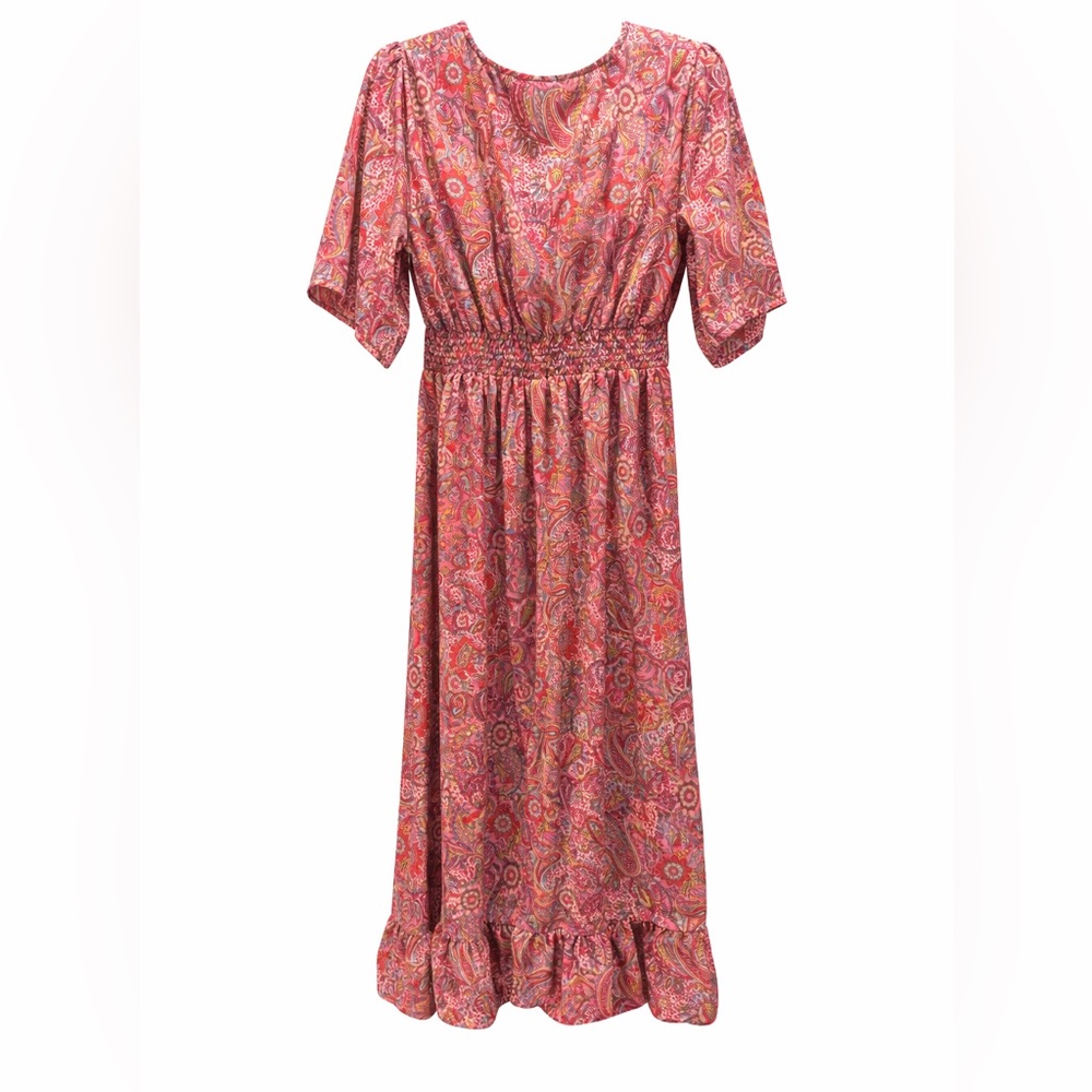Boemo Pink Paisley Boho Maxi Dress | Size L πΈπΈπΈ Beautiful! - Picture 3 of 10